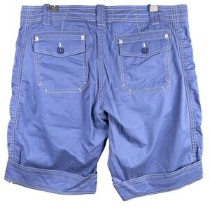 Aventura Blue Organic Cotton Utility Bermuda Cargo Shorts Contrast Stitch  14